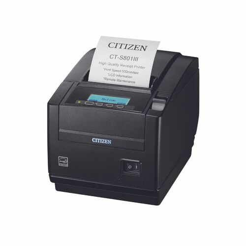 Citizen CT-S801III Hospitality Direct Thermal Printer - Monochrome - Receipt Print - USB Host - With Cutter - Black - 7.6 