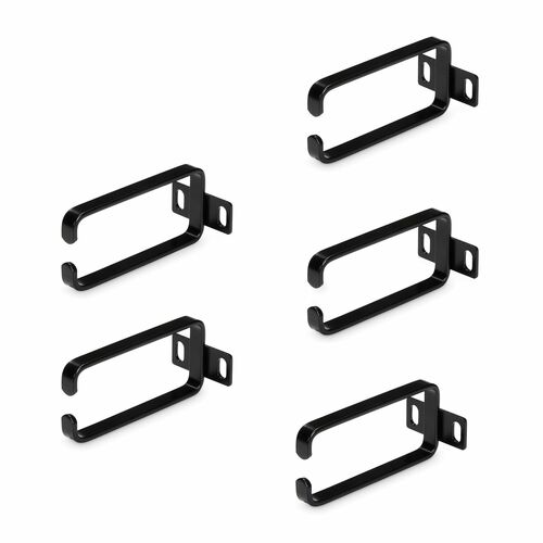StarTech.com Cable Organizer - Black - 5 / Pack Pack - D-ring - 1U Rack Height x 101.6 mm Length - Steel
