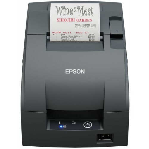 Epson TM-U220IIB (102P0) Restaurant Dot Matrix Printer - Label/Receipt Print - Parallel - With Cutter - Dark Grey - 470 lp