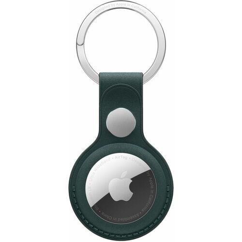 Apple AirTag Asset Tracking Tag Holder - Micro Twill, Stainless Steel - Dark Green - Key Ring