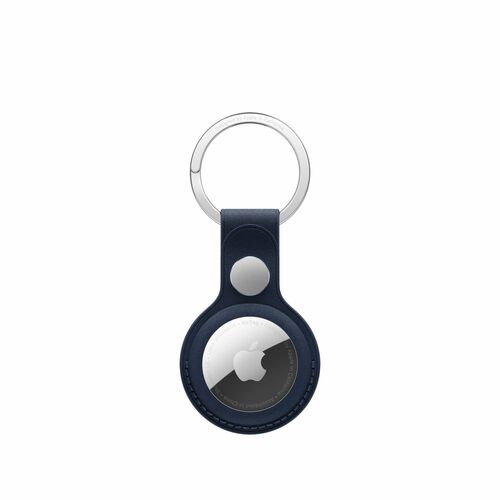 Apple AirTag Asset Tracking Tag Holder - Micro Twill, Stainless Steel - Deep Blue - Key Ring