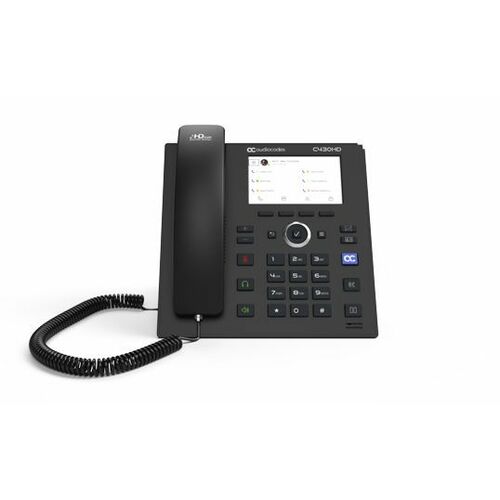 AudioCodes C430HD IP Phone - Corded - Corded - Stand Mountable, Wall Mountable - Black - TAA Compliant - VoIP - 10.9 cm (4