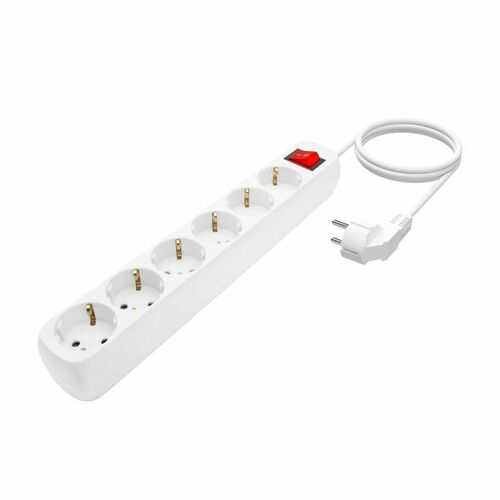 BASE MULTIPLE 6 SWITCH SOCKETS 3X1.5MM2 WHITE 1.4M
