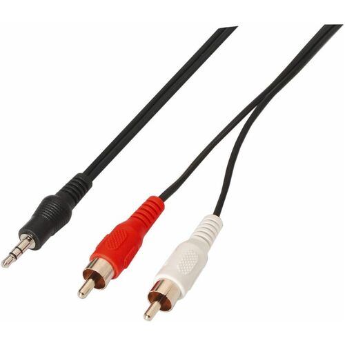 CABLE AUDIO STEREO JACK 3.5/M-2XRCA/M BLACK 1.5M