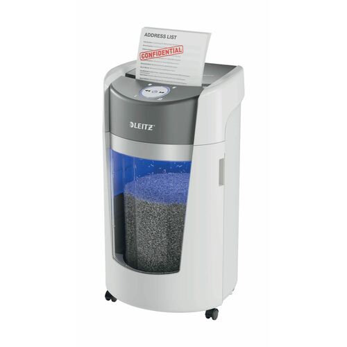 Leitz IQ OptiMax Paper Shredder - Continuous Shredder - Micro Cut - 10 Per Pass - for shredding Staples, Paper - 2 mm x 15
