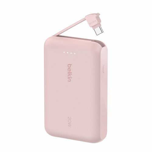 Belkin BoostCharge Stromspeicher - Rosa - für Smartphone, Tablet-PC, iPad mini, iPad, iPad Pro, iPhone - 10000 mAh - 20 W 