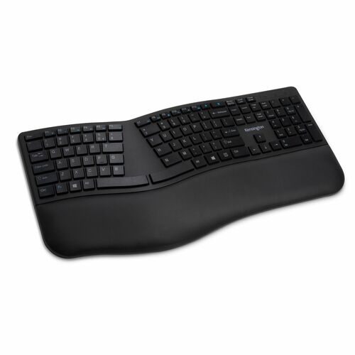 Kensington Pro Fit Ergo Keyboard - Wireless Connectivity - USB Type A Interface - English (UK) - Black - Bluetooth/RF - 4.