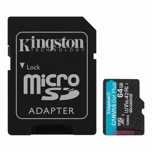 Kingston Canvas Go! Plus 64 GB microSDXC - 200 MB/s Leitura
