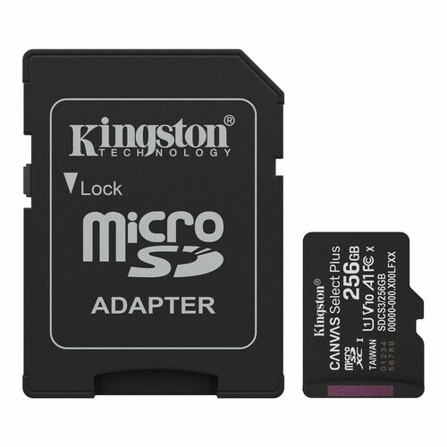 256GB MICROSDXC CANVAS SELECT+ GEN3 150MB/S A1 CARD + ADAPTER