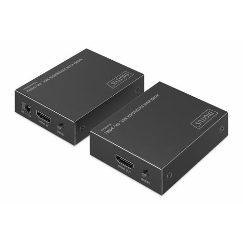Digitus KVM Extender Transmitter/Receiver - Wired - 70 m Range - 4K UHD - 3840 x 2160 Maximum Video Resolution - 2 x Netwo