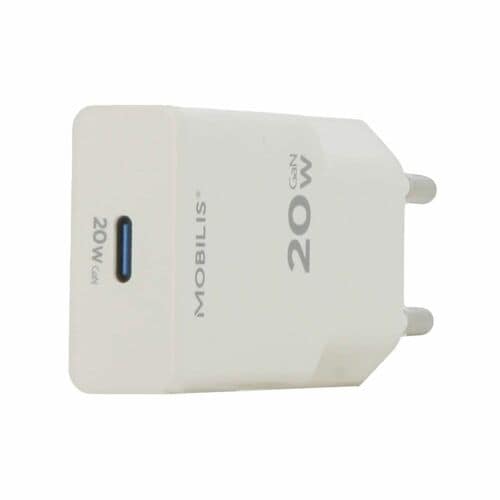 MOBILIS Energia 20 W AC Adapter - Universal Adapter - 1 USB Type-C - For Smartphone, Tablet PC - Europe - White