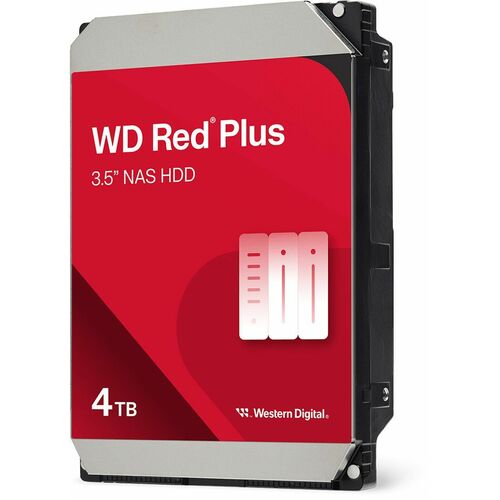WD Red Plus WD40EFZZ 4 TB Hard Drive - 3.5" - SATA - Conventional Magnetic Recording (CMR) Method - NAS, Desktop PC Device