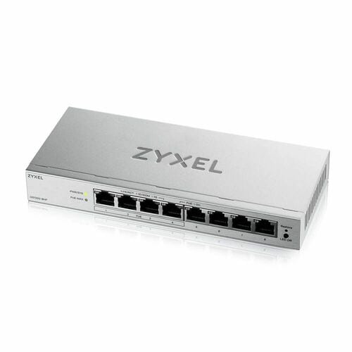 ZYXEL GS1200 GS1200-8HPV3 8 Ports Manageable Ethernet Switch - Gigabit Ethernet - 10/100/1000Base-T - 2 Layer Supported - 