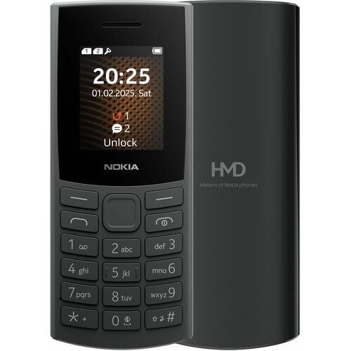 Nokia 105 4G 2nd Edition 128 MB Feature Phone - 4.6 cm (1.8") LCD QQVGA 120 x 160 - 48 MB RAM - 4G - Charcoal - Bar - 2 SI