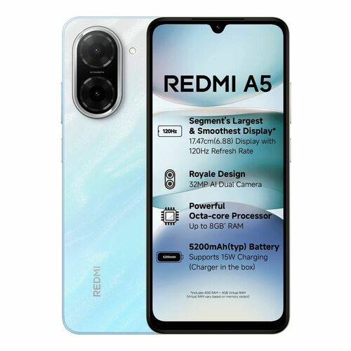 Redmi A5 128 GB Smartphone - 17.5 cm (6.9") LCD 1640 x 720 - Octa-core (Cortex A75Dual-core (2 Core) 1.80 GHz + Cortex A55