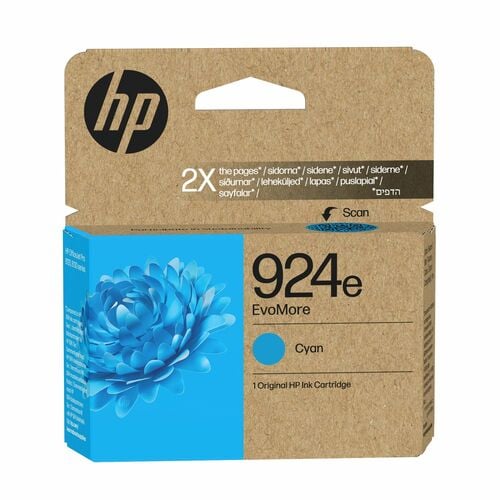 HP EvoMore 924e Original Inkjet Ink Cartridge - Cyan - 1 Pack - 9.5 mL - 800 Pages
