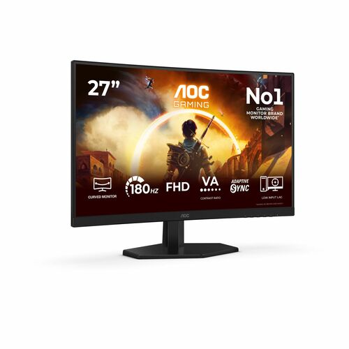 AOC C27G42FE 27" (68.6 cm) Class Full HD Curved Screen Gaming LED Monitor - 16:9 - Black, Red - 27" (68.6 cm) Viewable - V