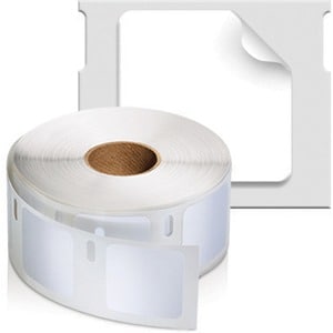 Dymo Multipurpose Label - 1" x 1" Length - Direct Thermal - White - 750 / Roll