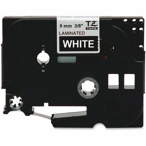 P-touch TZE325 Label Tape - 9.53 mm Width - White, Black - Grease Resistant, Grime Resistant - 1 Each