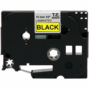 P-touch TZE631 Label Tape - 12 mm Width - Rectangle - Yellow - Laminated - Grease Resistant, Grime Resistant - 1 Each