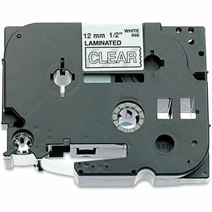 Brother TZE135 Label Tape - 12.70 mm Width - White, Clear - 1 Each - Grease Resistant, Grime Resistant
