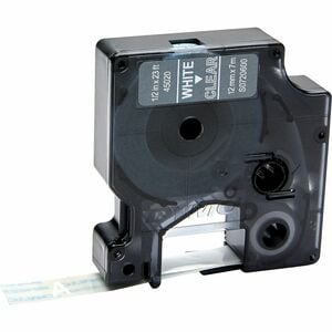 Mehrzwecketikett Dymo 45020 - 12 mm Breite - Rechteck - Thermotransfer - Glänzend - Transparent, Weiß - 1 Each