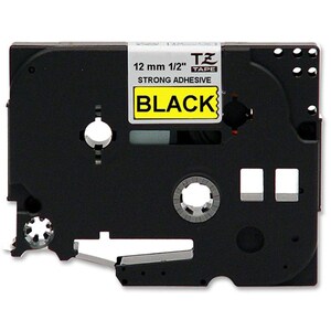 Etikettenband P-touch TZES631 - 12,70 mm Breite - Schwarz, Gelb - Polyethylen - Laminiert - 1 Each