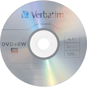 Verbatim 94834 DVD Rewritable Media - DVD+RW - 4x - 4.70 GB - 30 Pack Spindle - 120mm - Single-layer Layers - 2 Hour Maxim