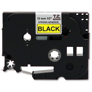 P-touch TZES631 Label Tape - 12.70 mm Width - Black, Yellow - Polyethylene - Laminated - Temperature Resistant, Abrasion R