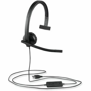 Logitech USB Headset Mono H570e - Mono - USB - Wired - 31.50 Hz to 20 kHz - Over-the-head - Monaural - Supra-aural - Noise