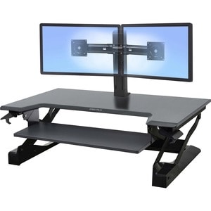 Ergotron WorkFit-TL Sitz-Steh-Tisch - Grau Oberseite - Höhenverstellbar - 952,50 mm Tischplatte Breite x 584,20 mm Tischpl