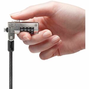 Kensington Slim N17 Combination Lock for Wedge-Shaped Slots - 6 ft Cable - Resettable - 4-digit - Combination Lock - Black