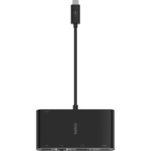 Belkin USB-C Multiport Adapter, USB-C to HDMI - USB A 3.0 - VGA, up to 100W Power Delivery, up 4k Resolution - for Noteboo