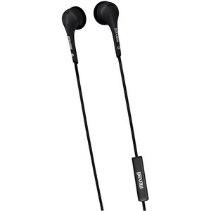 Maxell On-Earbud with MIC - Mini-phone (3.5mm) - Wired - Earbud - In-ear - 6 ft Cable - Black RUBBERIZED EAR TIP 6 CORD