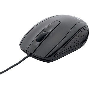 Verbatim Corded Optical Mouse - Black - Optical - Cable - Black - Scroll Wheel - 1 Each