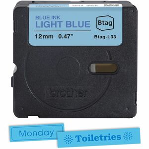 Etikettenband Brother P-touch - 12 mm Breite x 4 m Länge - Hellblau - Temperaturbeständig, Verblassungsresistent, Geeignet