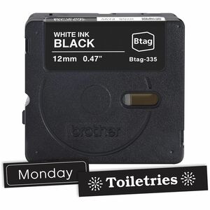 Etikettenband Brother P-touch - 12 mm Breite x 4 m Länge - Temperaturbeständig, Verblassungsresistent, Geeignet für Geschi