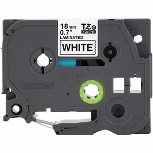 Brother Genuine P-touch TZe241 BK on WHT Label Tape, Laminated, 18mmX8m - 45/64"" (18 mm) Width - White - Laminated - Wate