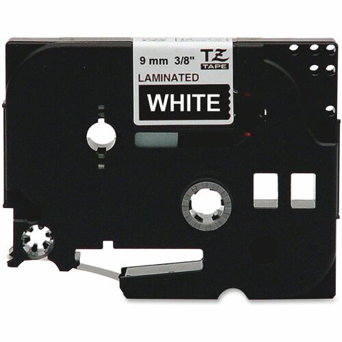 Brother TZE325 Label Tape - 9.53 mm Width - White, Black - 1 Each - Grease Resistant, Grime Resistant