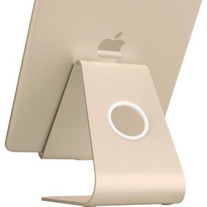 Rain Design mStand tablet stand- Gold - Angled stand provides a comfortable view. Cable outlet for easy management.