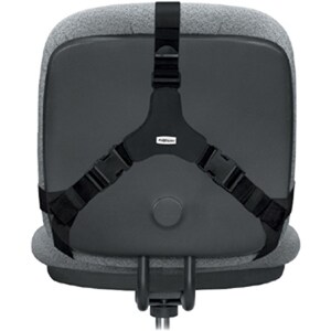 Fellowes Professional Series Back Support with Microban® Protection - Strap Mount - Black - Fabric, Memory Foam - 1 Each