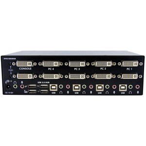 StarTech.com 4 Port Dual DVI USB KVM Switch w/ Audio & USB Hub - 4 Port