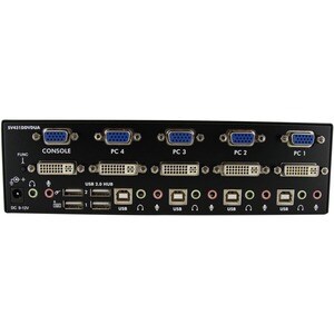 StarTech.com 4 Port DVI VGA Dual Monitor KVM Switch with Audio & USB Hub - 4 Port