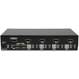 StarTech.com 4 Port USB DisplayPort KVM Switch with Audio - Share keyboard, mouse, and DisplayPort display between 2 HD mu