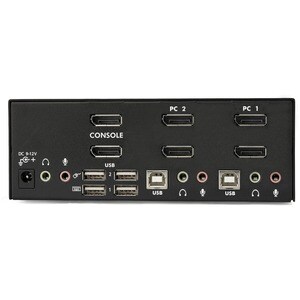 2 PORT DUAL DISPLAYPORT USB KVM SWITCH W/ AUDIO & USB HUB        IN