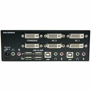 StarTech.com DVI KVM Switch with Audio & USB 2.0 Hub â€" 2-Port USB KVM Switch - 1920 x 1200 - Dual Monitor KVM Switch (SV