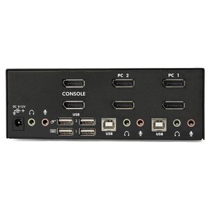 StarTech.com Dual Monitor DisplayPort KVM Switch - 2 Port - USB 2.0 Hub - Audio and Microphone - DP KVM Switch (SV231DPDDU