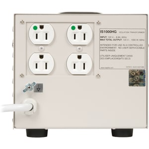 Tripp Lite by Eaton Isolator Series 120V 1000W UL 60601-1 Medical-Grade Isolation Transformer with 4 Hospital-Grade Outlet
