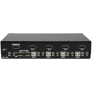 StarTech.com Commutateur KVM DisplayPort USB 4 ports avec audio - 4 Ordinateur(s) - 1 Utilisateur(s) local - WQXGA - 3840 