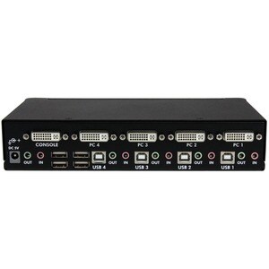 StarTech.com 4 Port High Resolution USB DVI Dual Link KVM Switch with Audio - 4 Computer(s) - 1 Local User(s) - WQXGA - 25